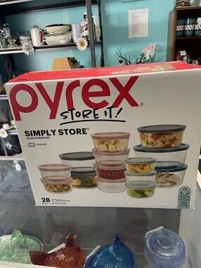 Pyrex Simply Store Glass Food Storage Set with Pastel Lids Nesting Bowls